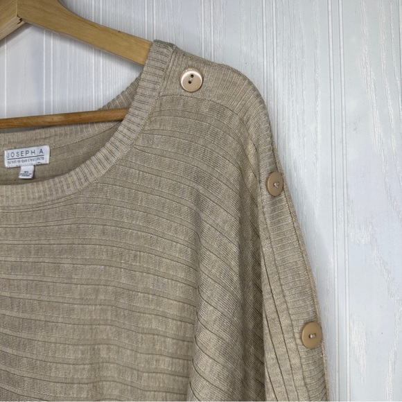Joseph A Oatmeal ribbed dolman shirt size XL - Picture 3 of 8